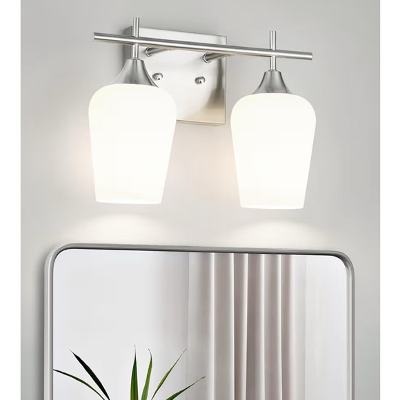 Other - Modern White and Silver Bathroom Vanity Light. Home decor.